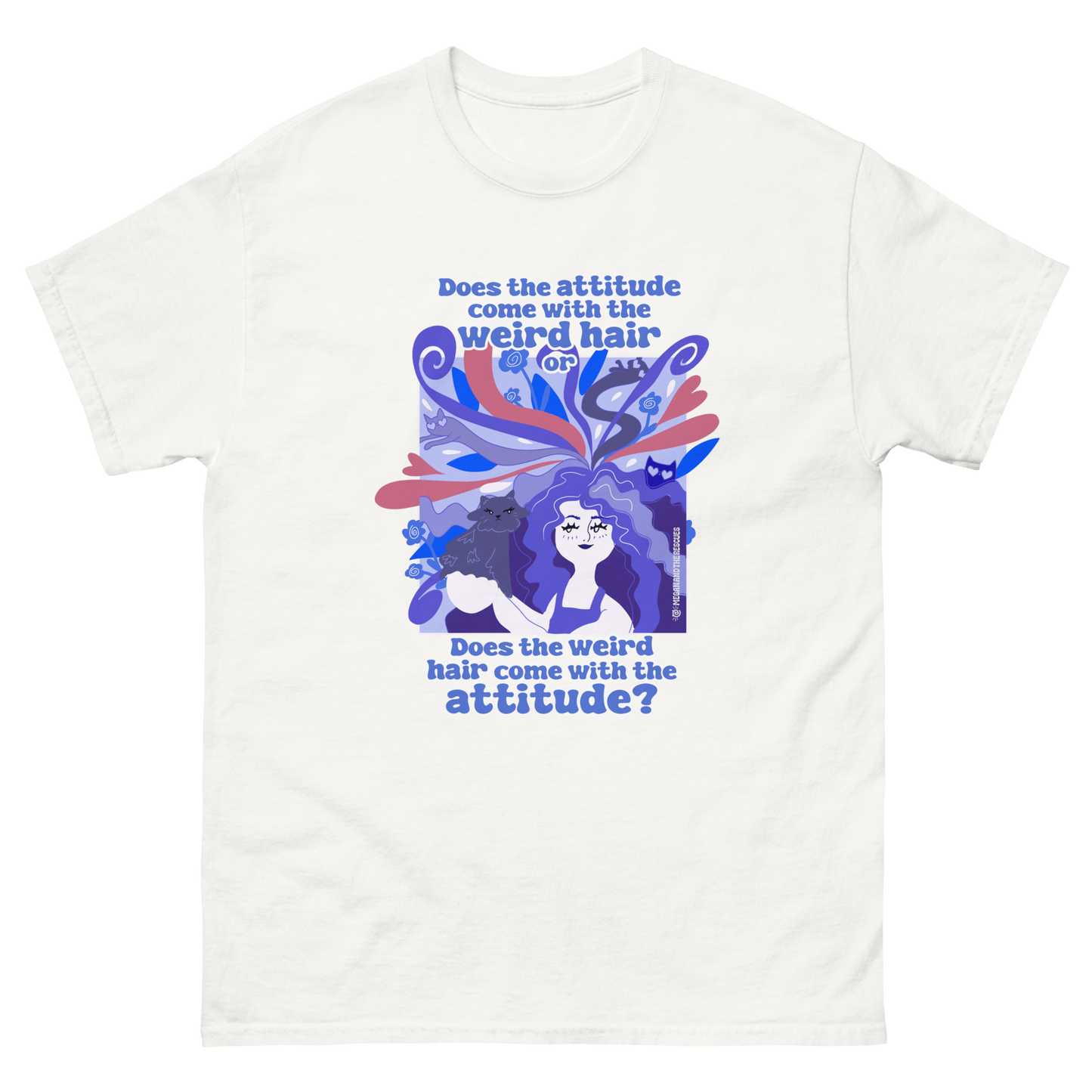 Weird Hair Attitude Dark Blue - Unisex classic tee