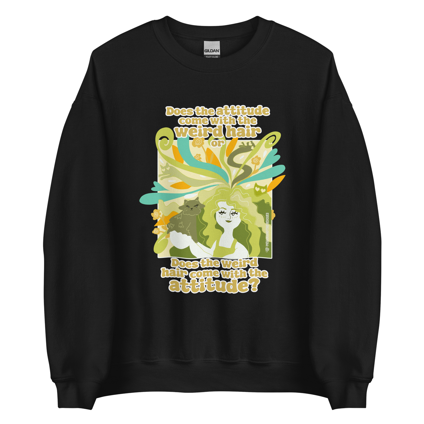 Weird Hair Attitude Green - Unisex Sweatshirt