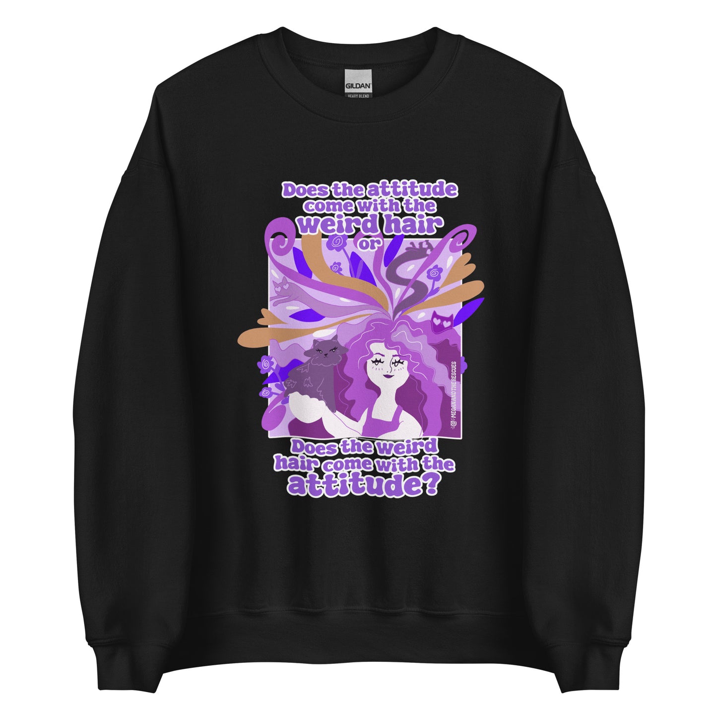 Weird Hair Attitude Purple - Unisex Sweatshirt