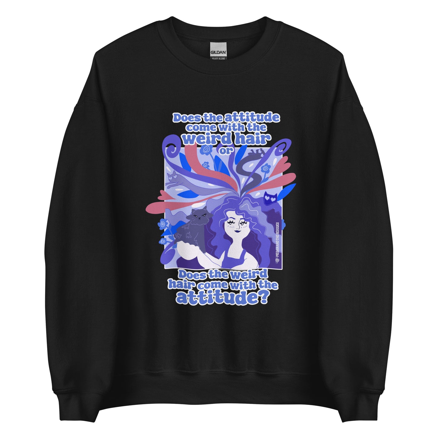 Weird Hair Attitude Dark Blue - Unisex Sweatshirt