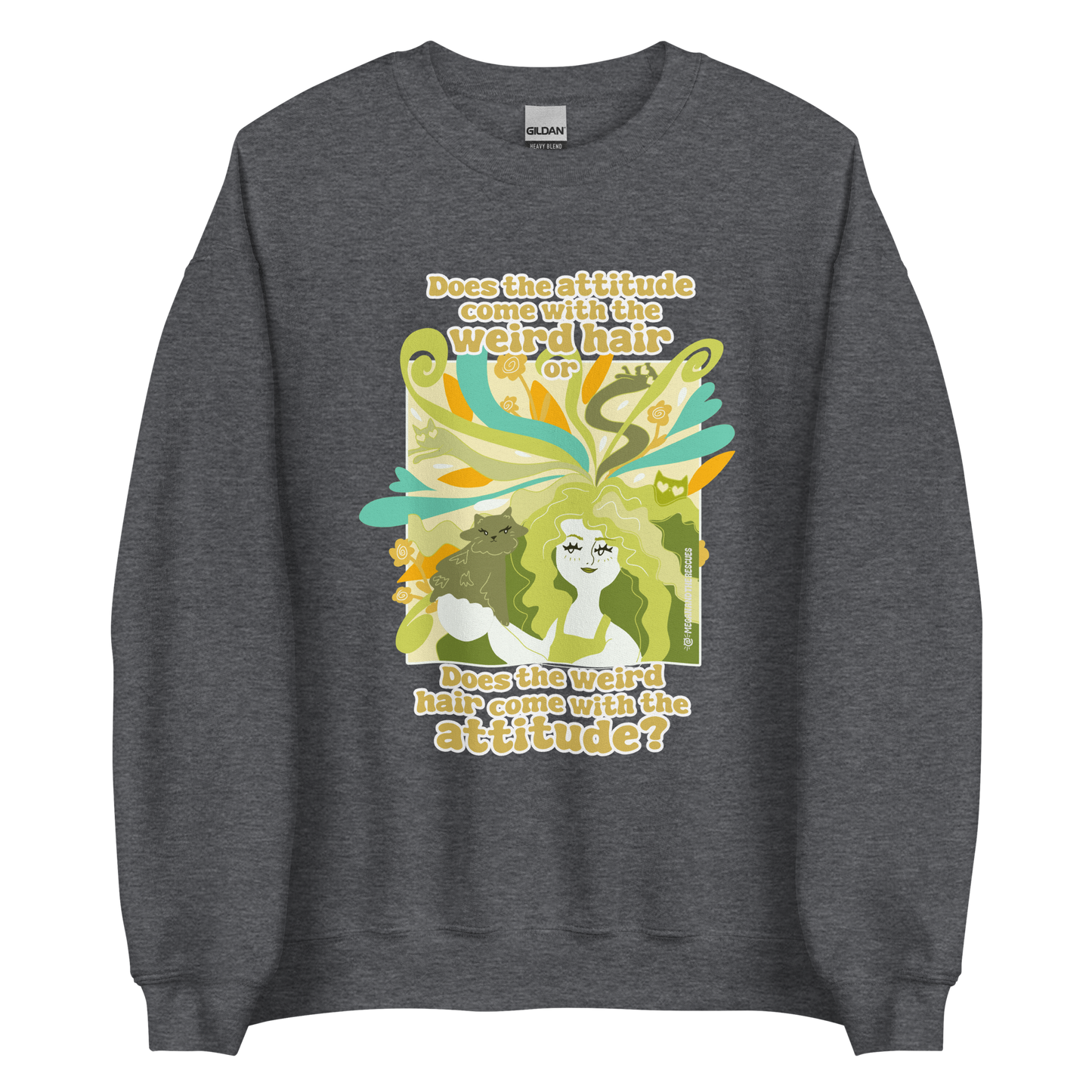 Weird Hair Attitude Green - Unisex Sweatshirt