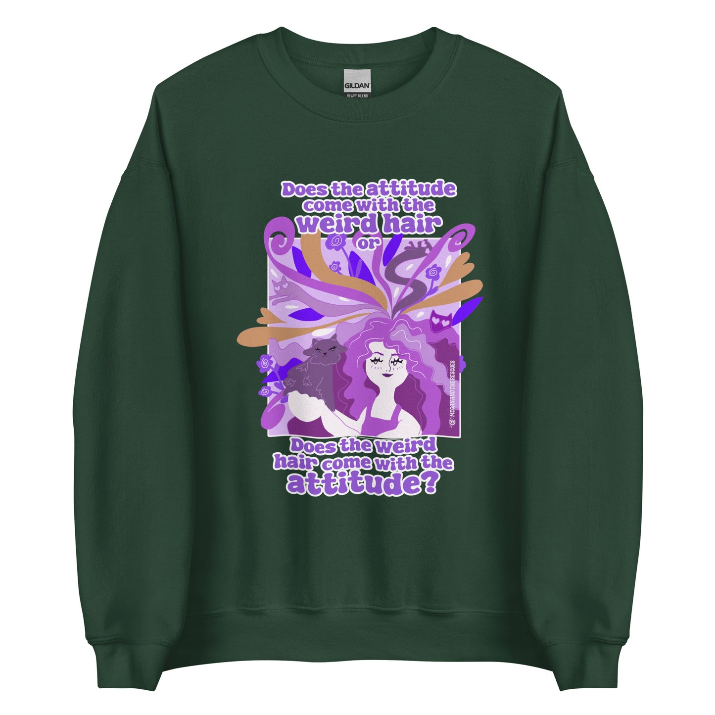 Weird Hair Attitude Purple - Unisex Sweatshirt