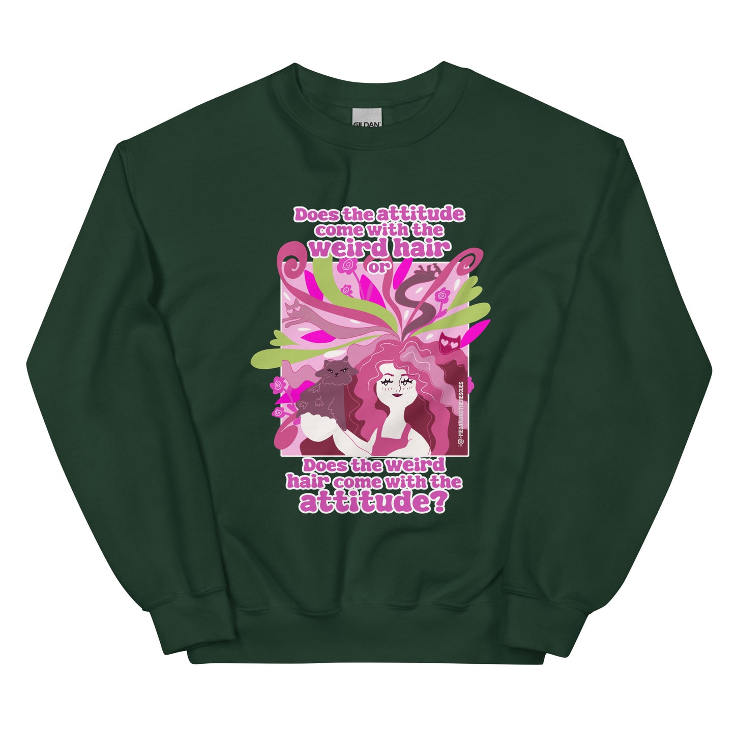 Weird Hair Attitude Pink - Unisex Sweatshirt