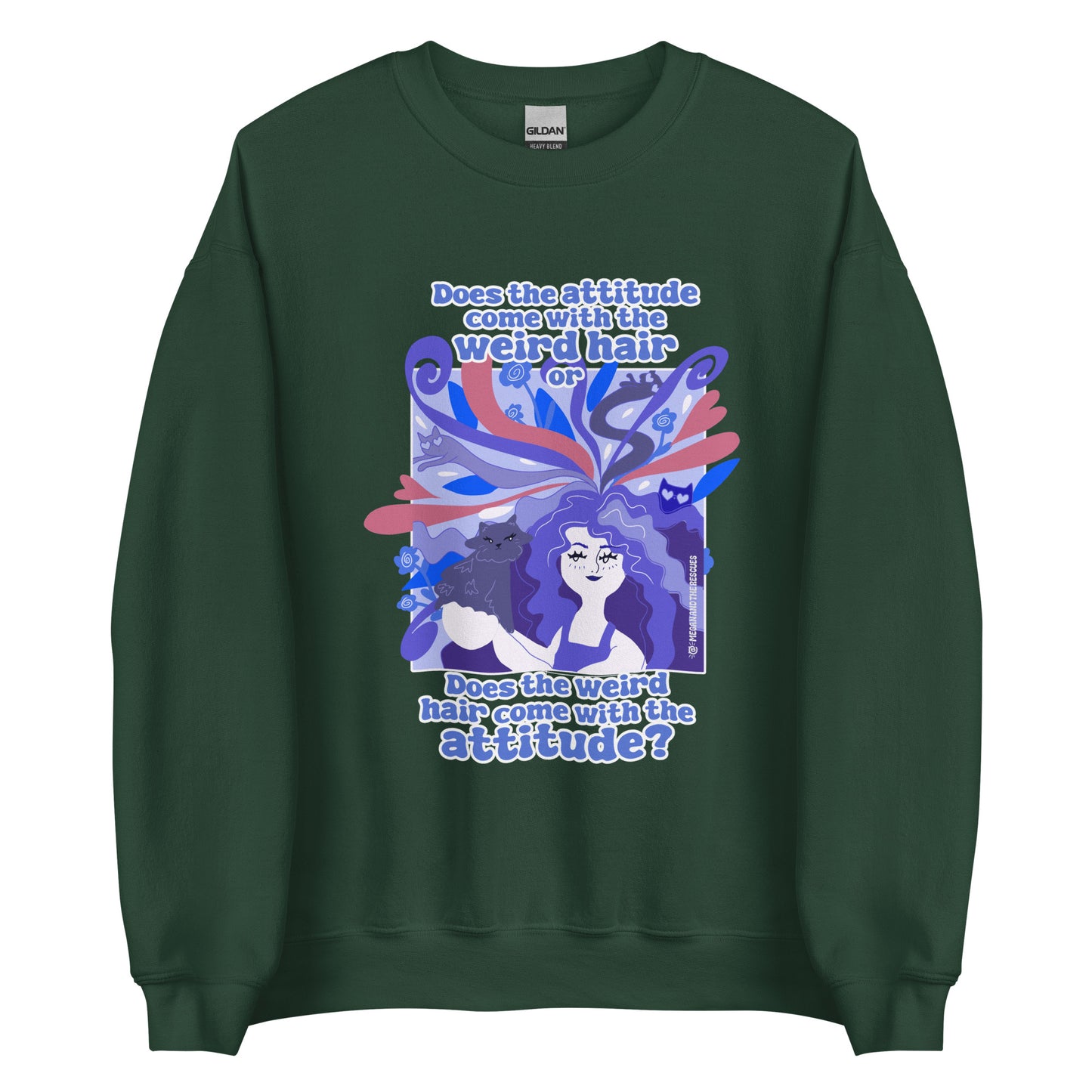 Weird Hair Attitude Dark Blue - Unisex Sweatshirt