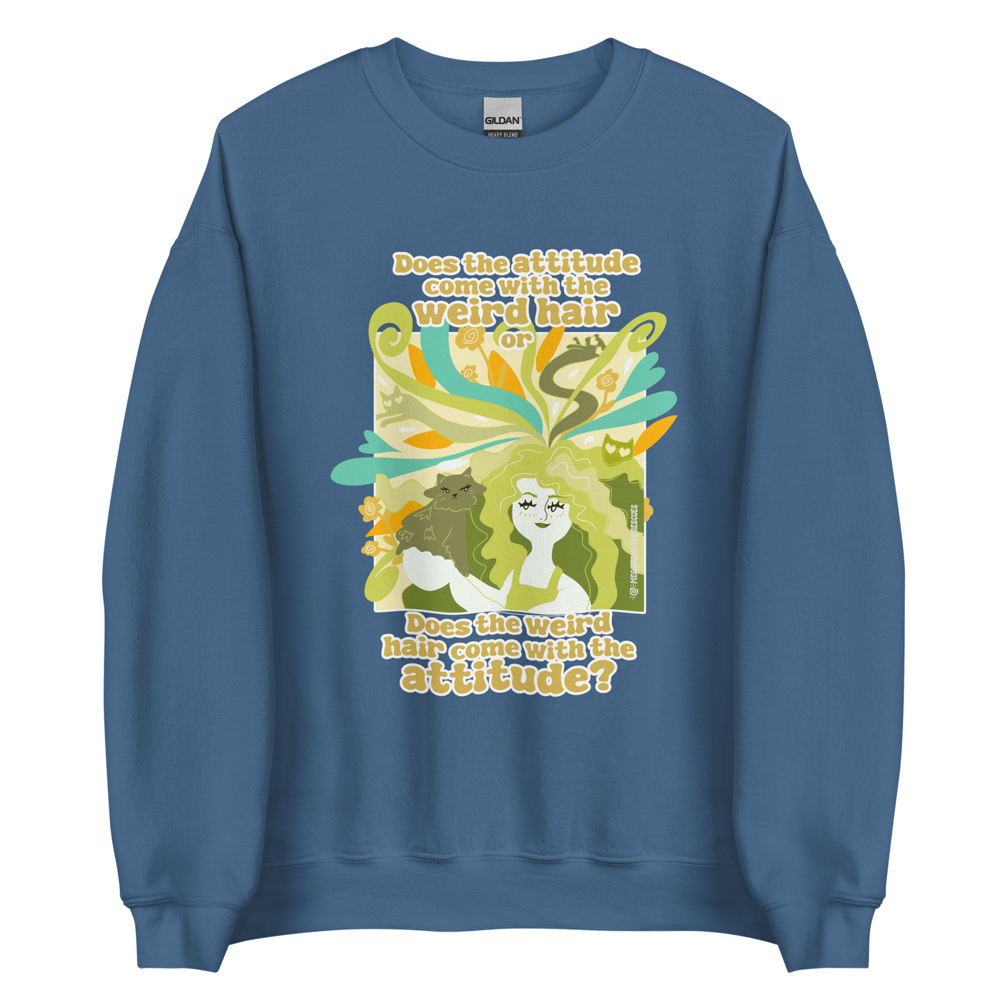 Weird Hair Attitude Green - Unisex Sweatshirt
