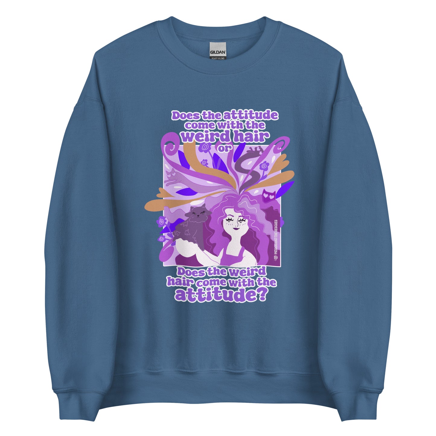 Weird Hair Attitude Purple - Unisex Sweatshirt