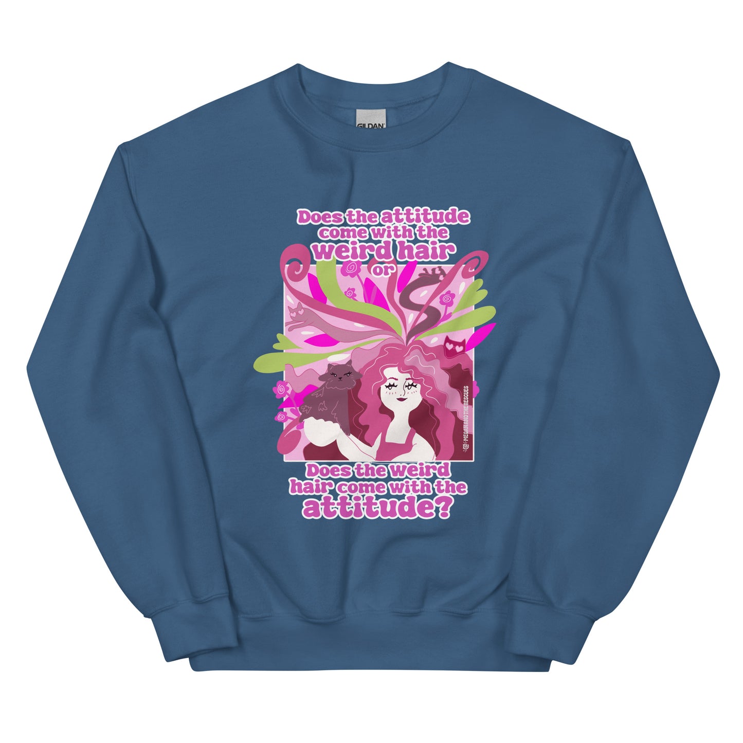 Weird Hair Attitude Pink - Unisex Sweatshirt
