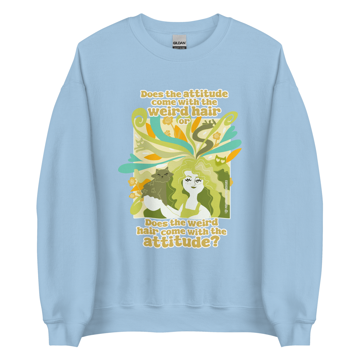 Weird Hair Attitude Green - Unisex Sweatshirt