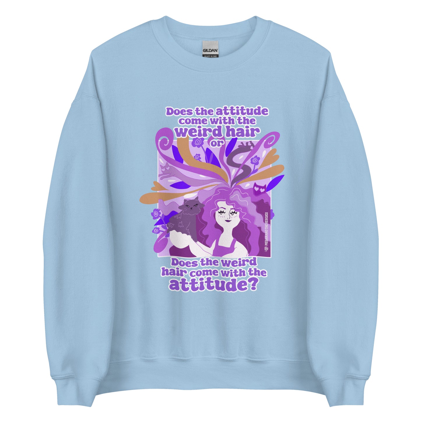 Weird Hair Attitude Purple - Unisex Sweatshirt