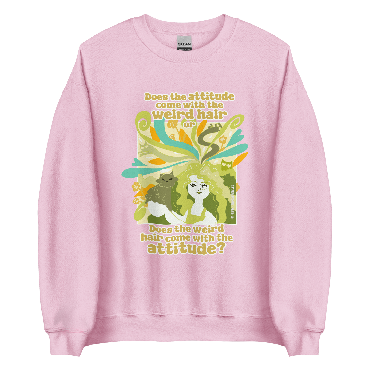 Weird Hair Attitude Green - Unisex Sweatshirt
