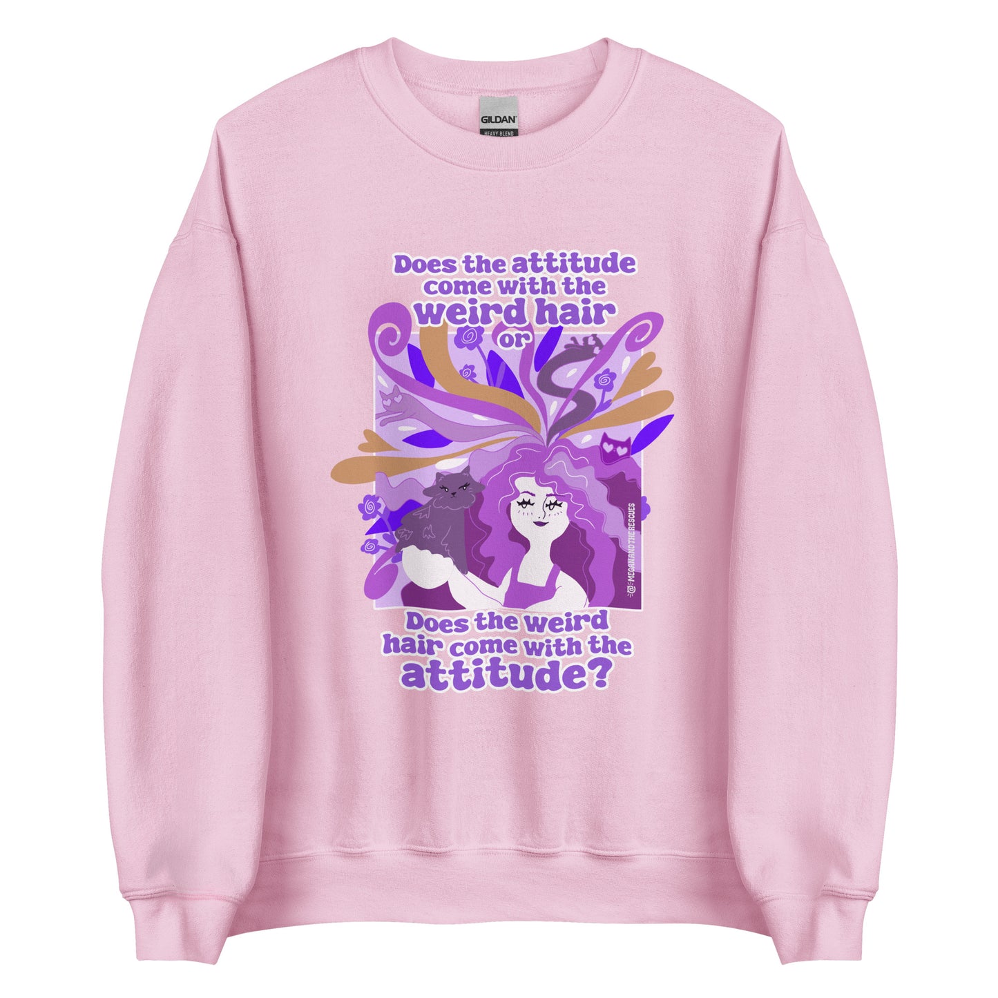 Weird Hair Attitude Purple - Unisex Sweatshirt