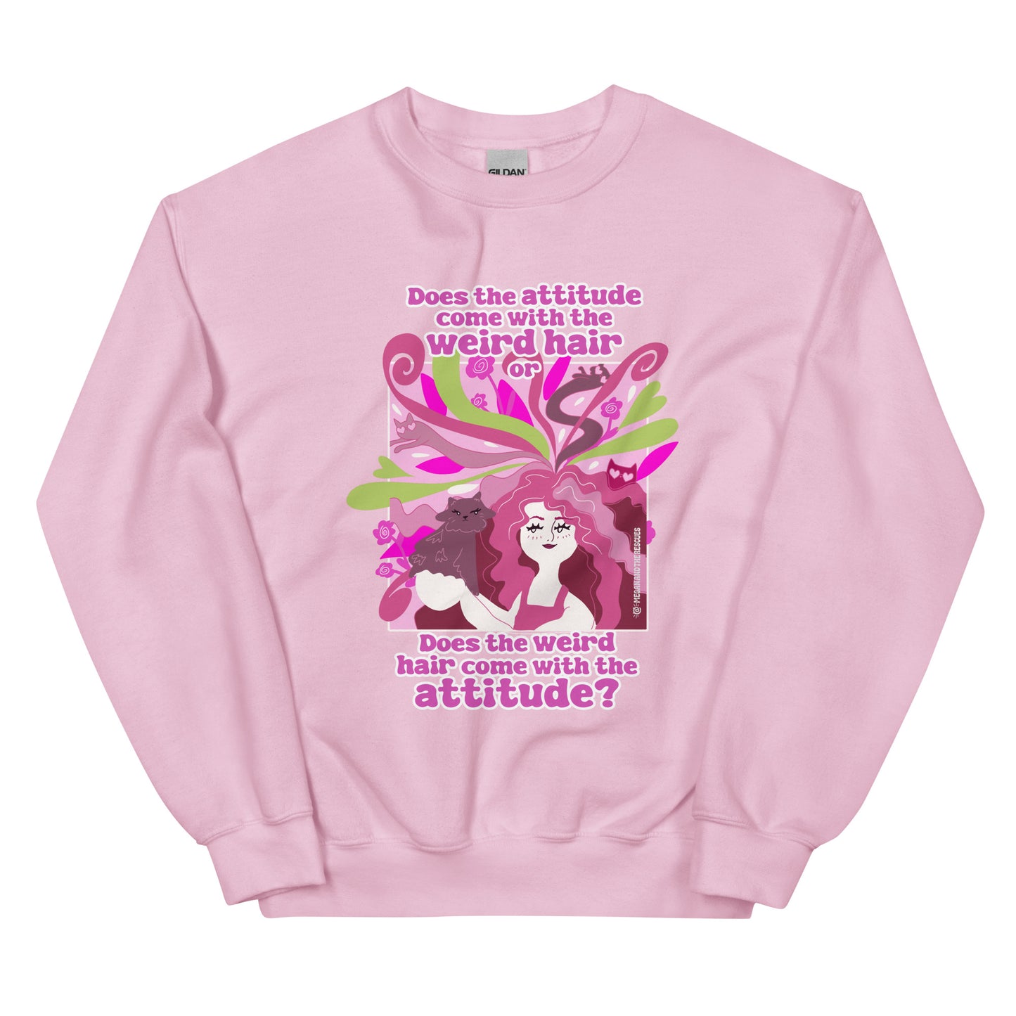 Weird Hair Attitude Pink - Unisex Sweatshirt