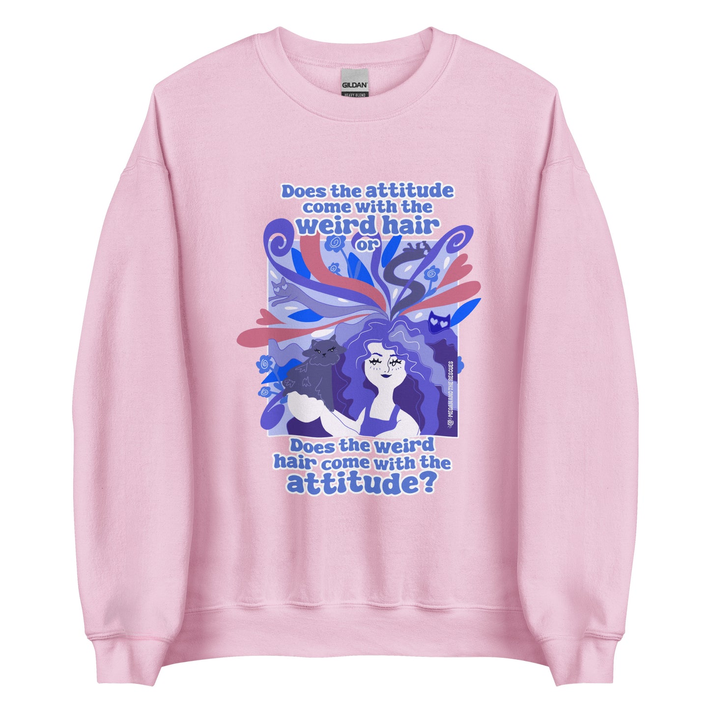 Weird Hair Attitude Dark Blue - Unisex Sweatshirt