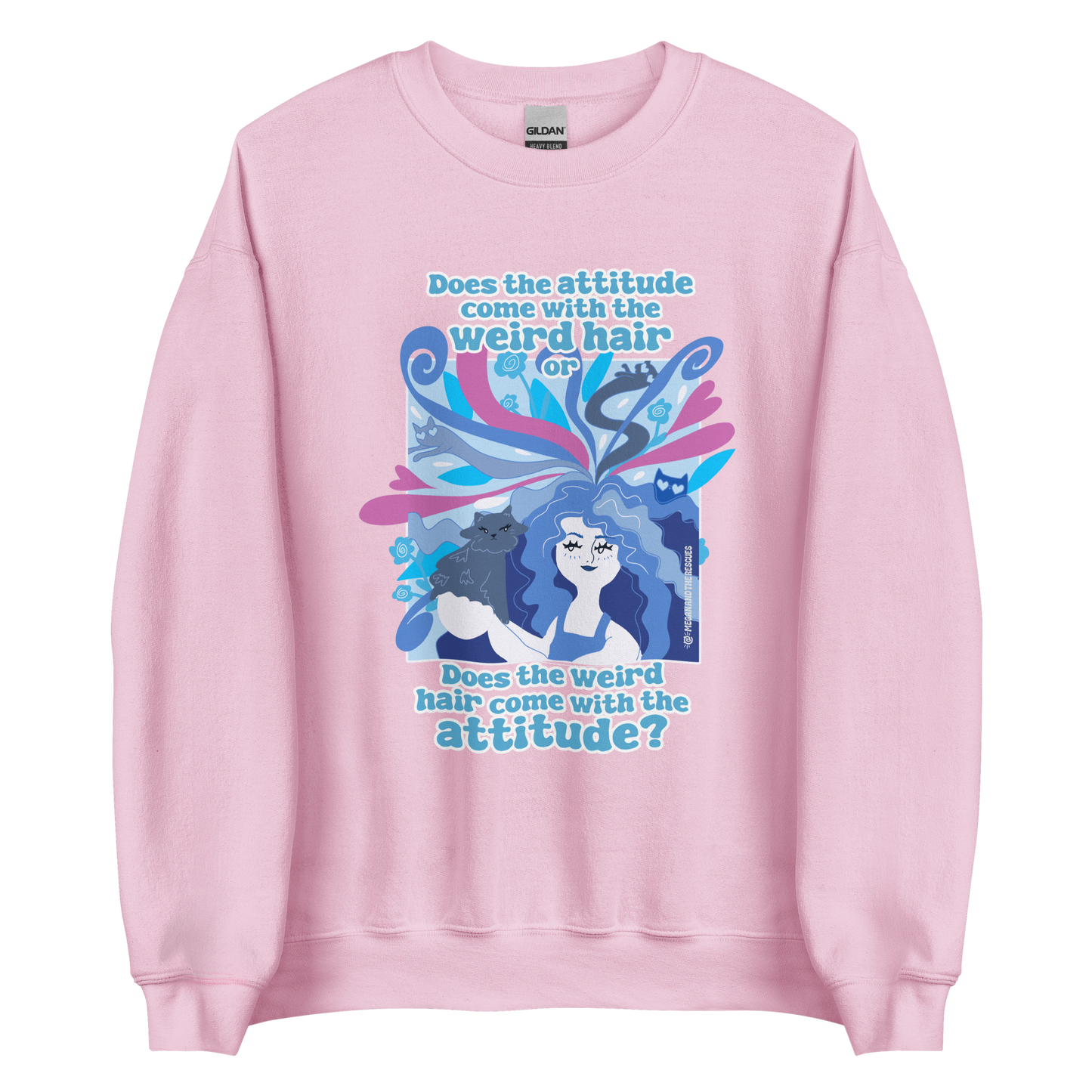 Weird Hair Attitude Blue - Unisex Sweatshirt