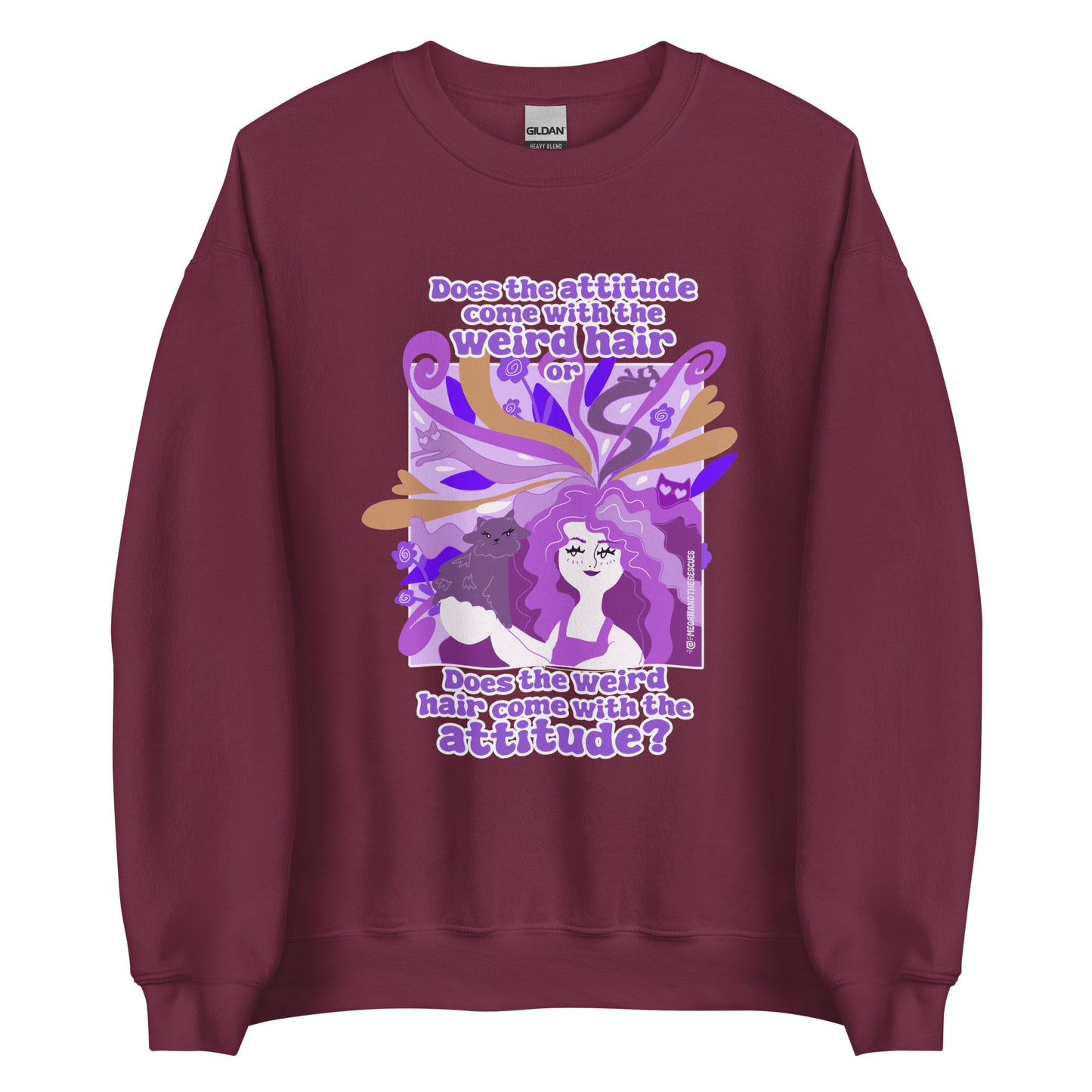 Weird Hair Attitude Purple - Unisex Sweatshirt