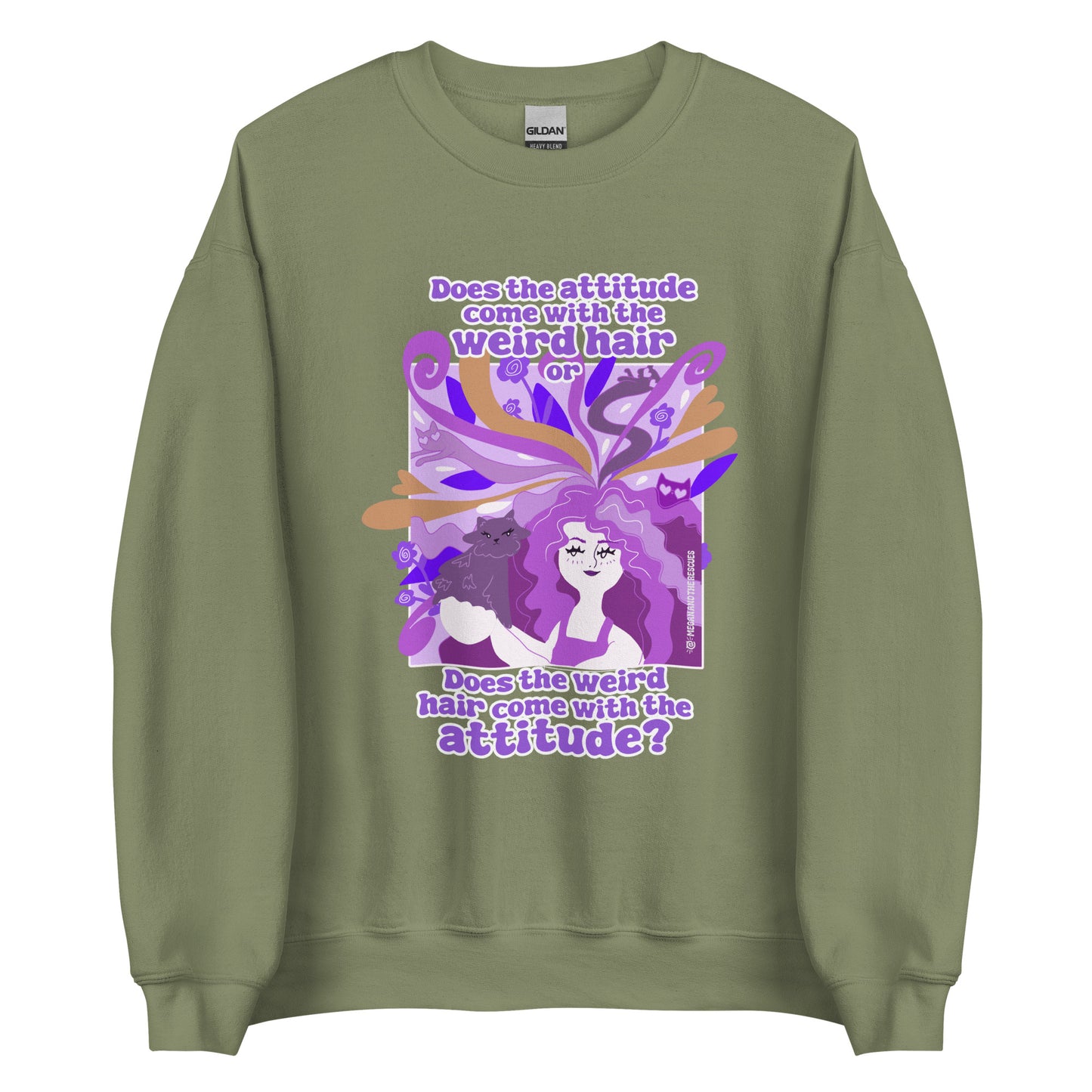 Weird Hair Attitude Purple - Unisex Sweatshirt