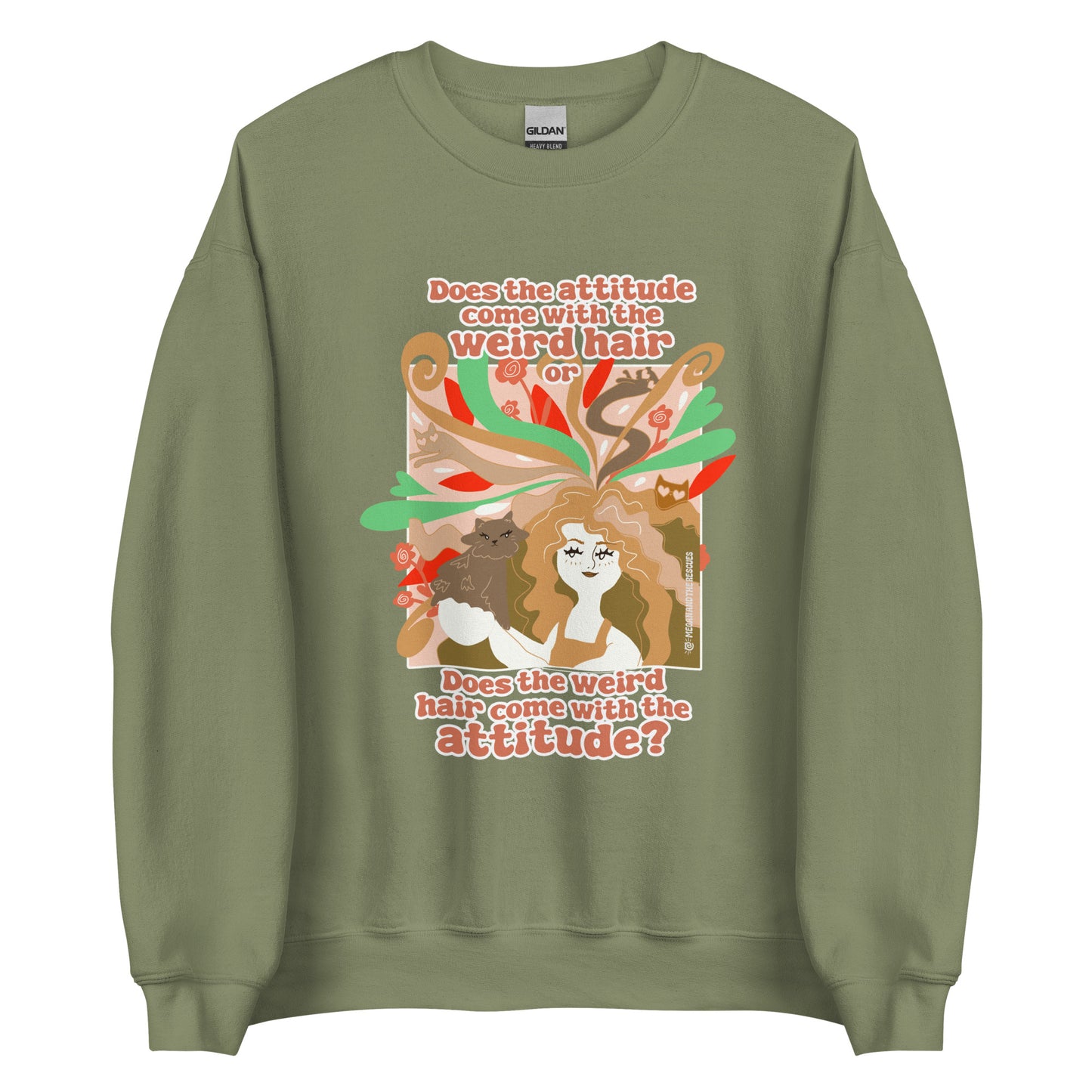 Weird Hair Attitude Ginger - Unisex Sweatshirt