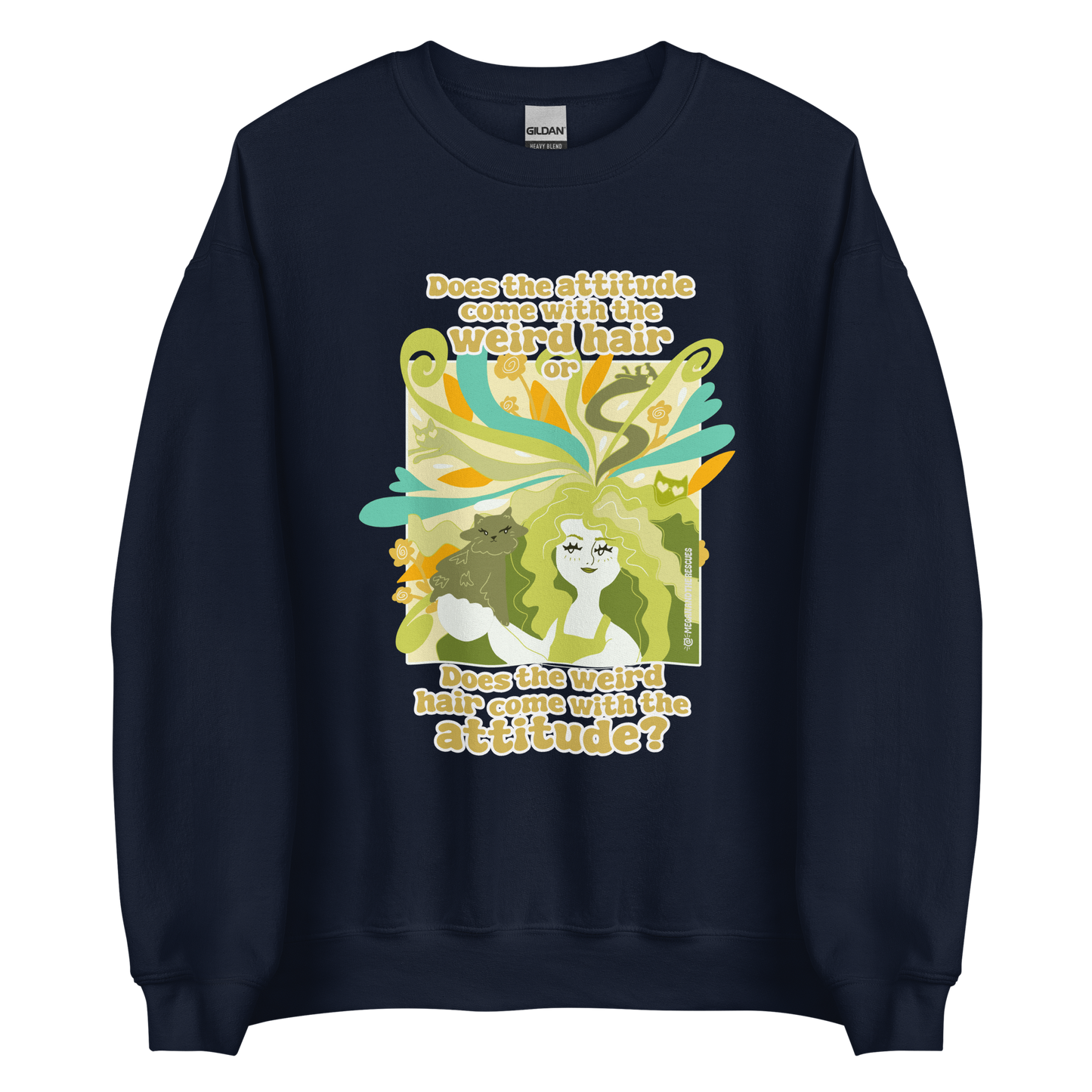 Weird Hair Attitude Green - Unisex Sweatshirt