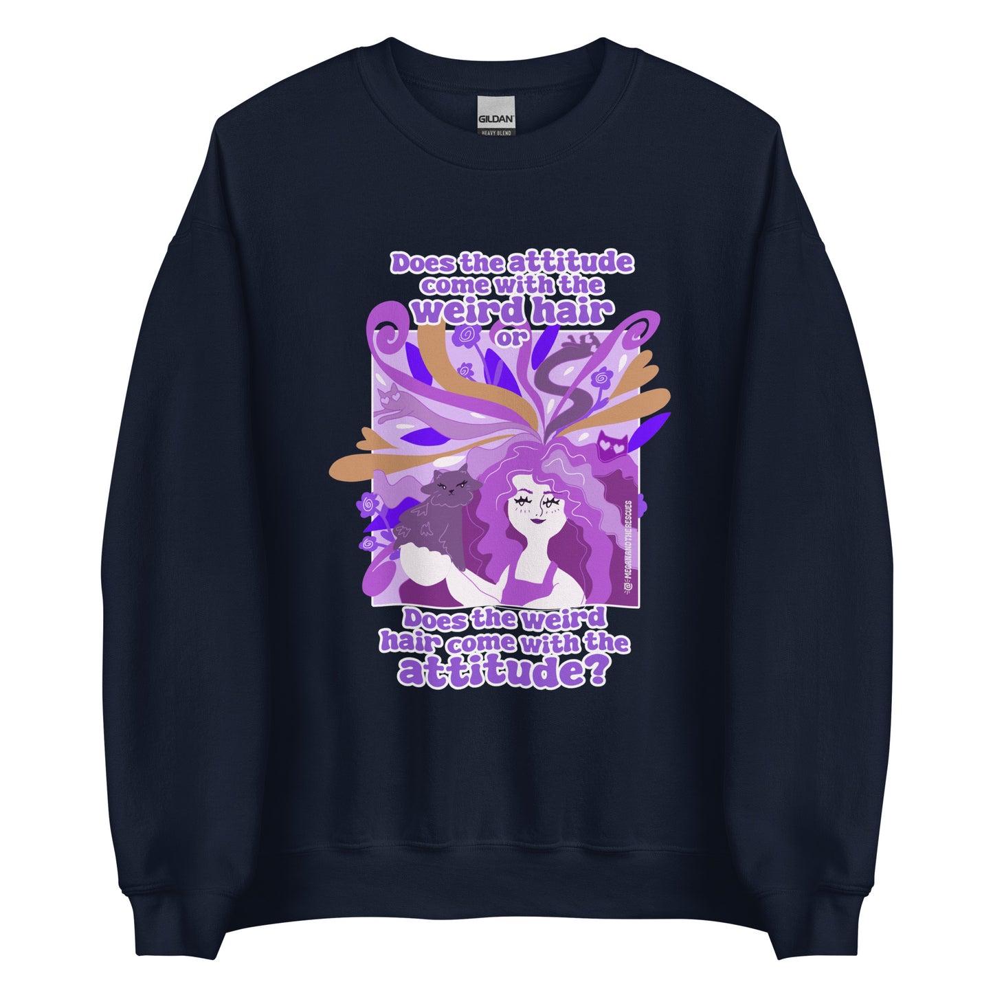 Weird Hair Attitude Purple - Unisex Sweatshirt