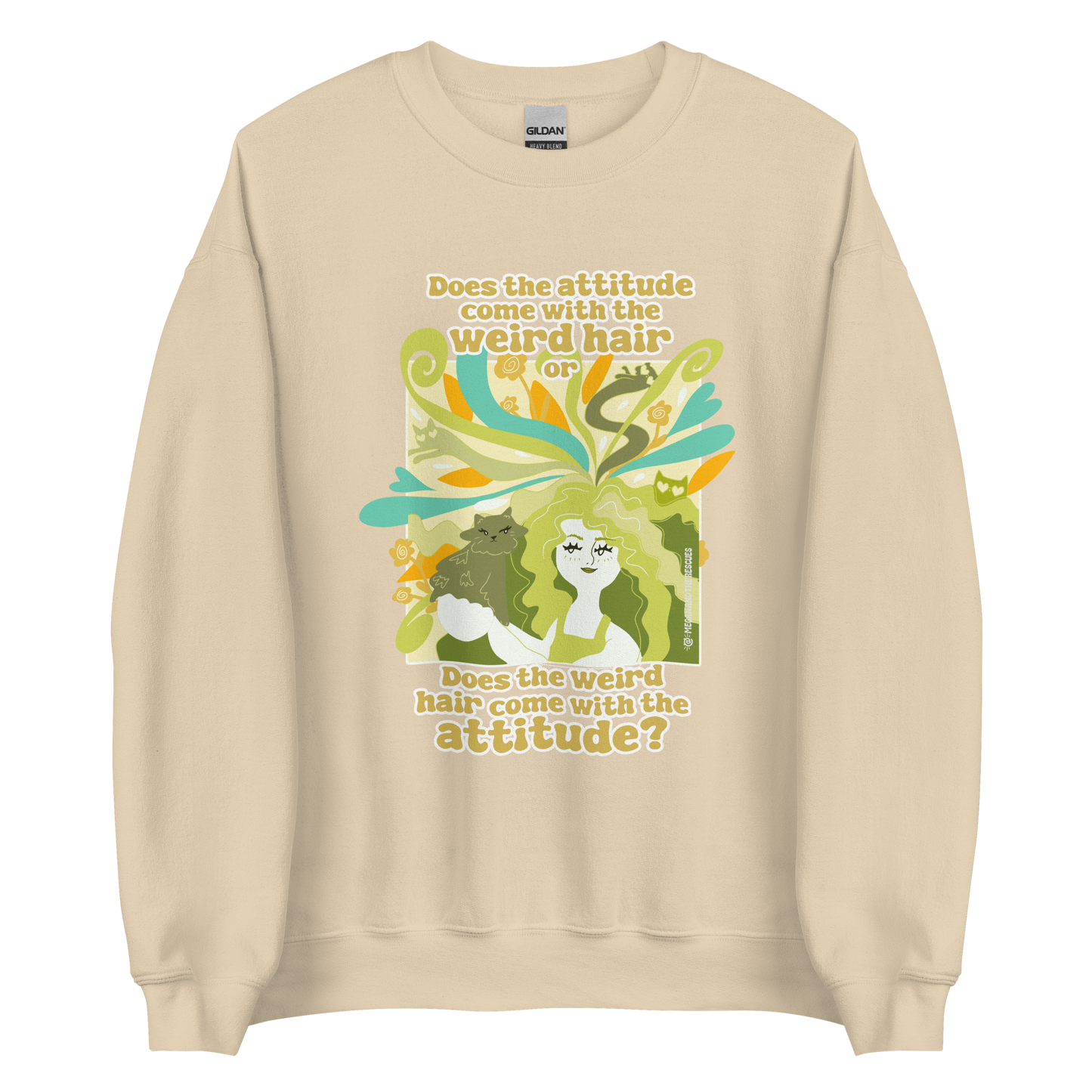 Weird Hair Attitude Green - Unisex Sweatshirt