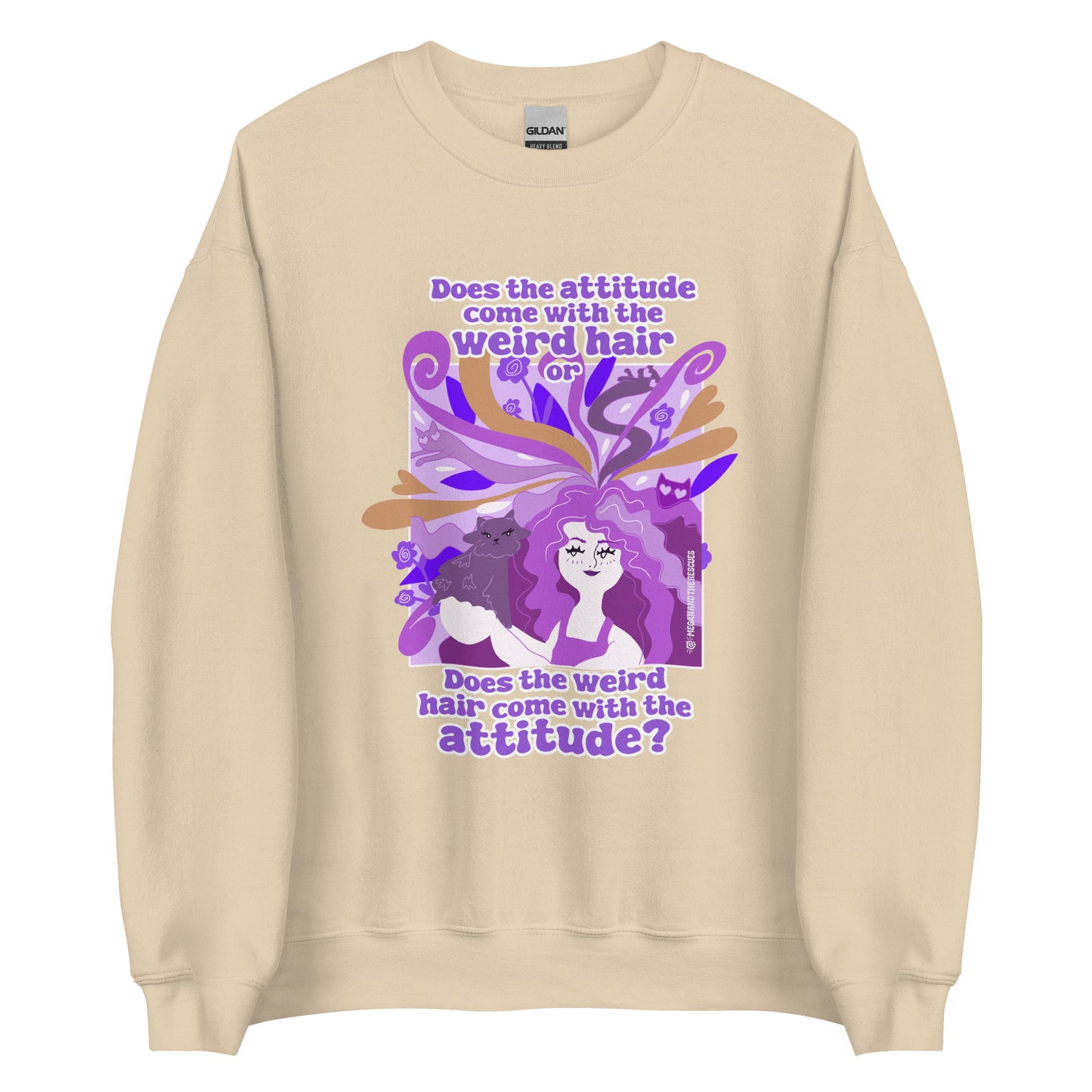 Weird Hair Attitude Purple - Unisex Sweatshirt