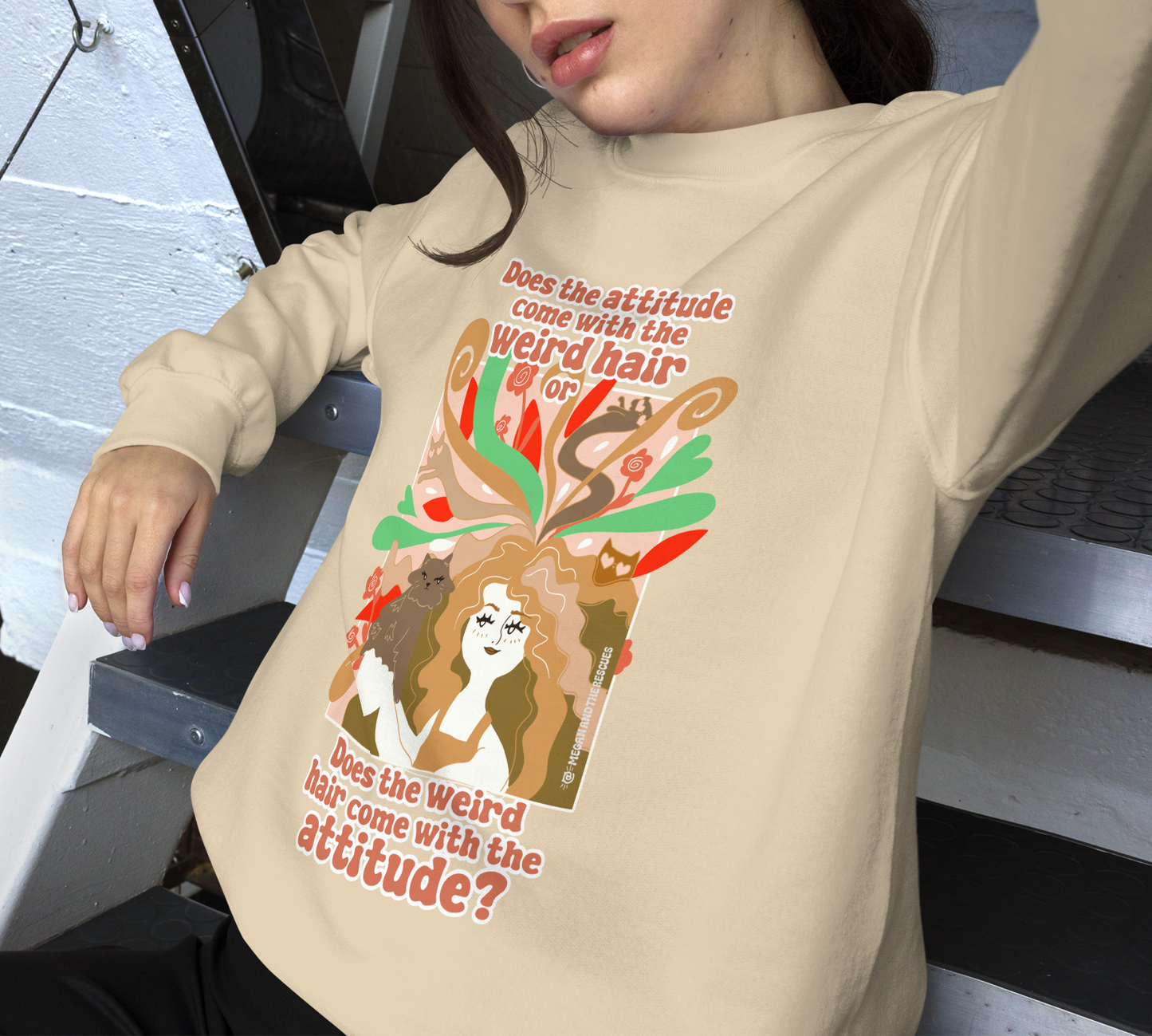 Weird Hair Attitude Ginger - Unisex Sweatshirt
