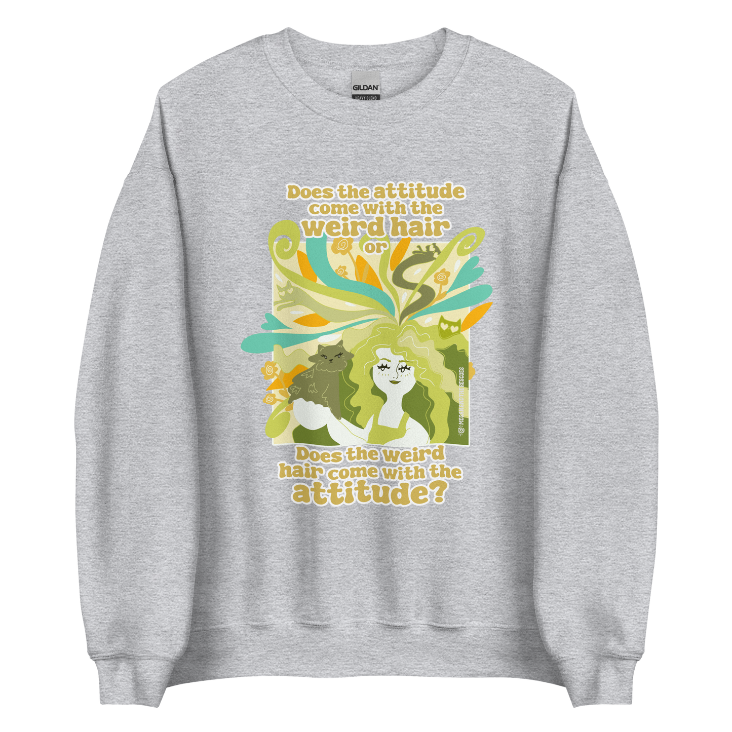 Weird Hair Attitude Green - Unisex Sweatshirt