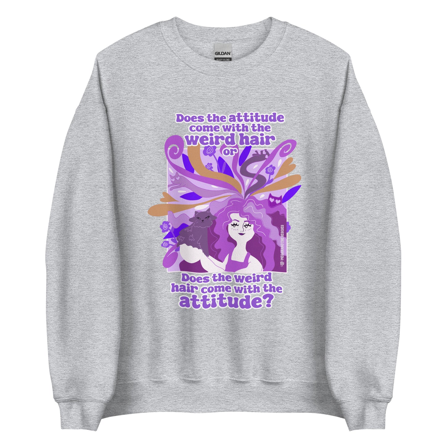 Weird Hair Attitude Purple - Unisex Sweatshirt