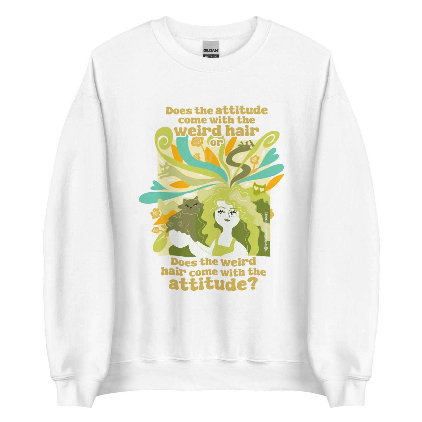 Weird Hair Attitude Green - Unisex Sweatshirt