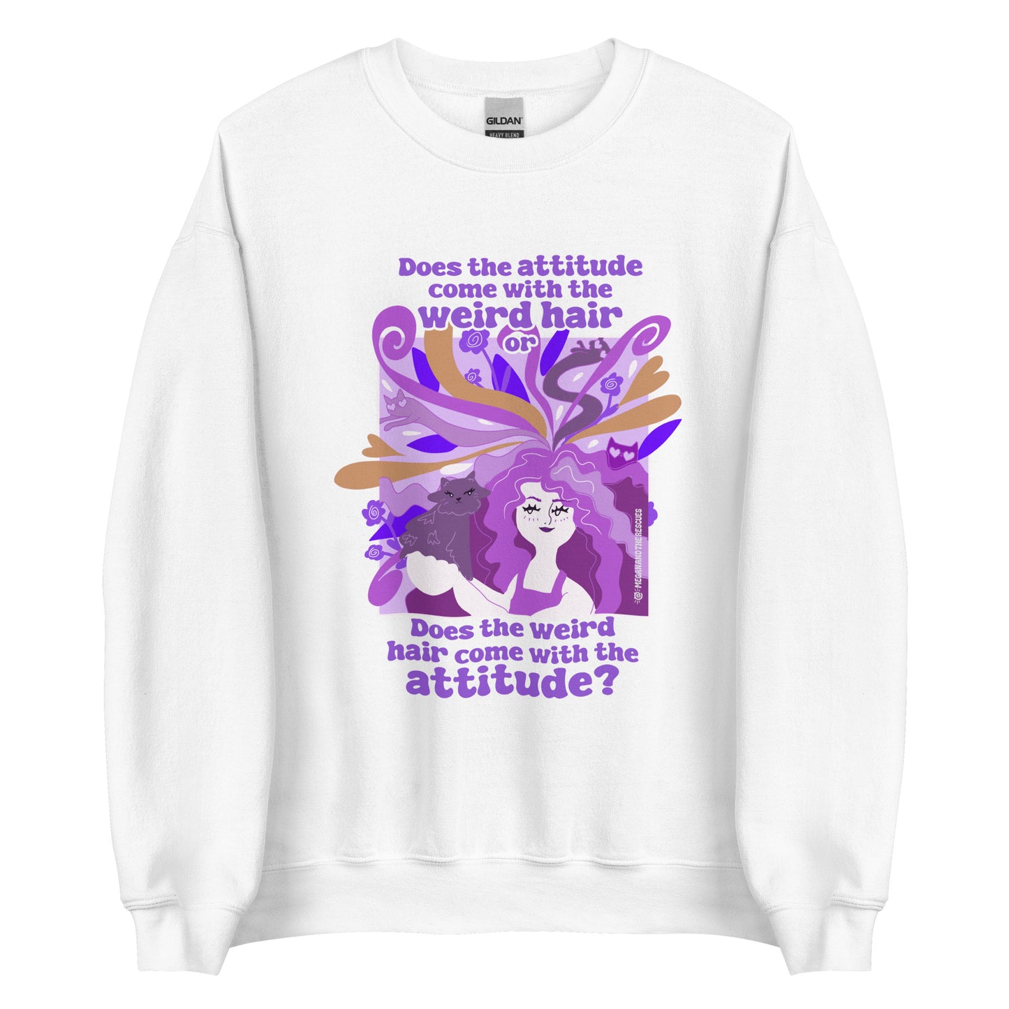 Weird Hair Attitude Purple - Unisex Sweatshirt