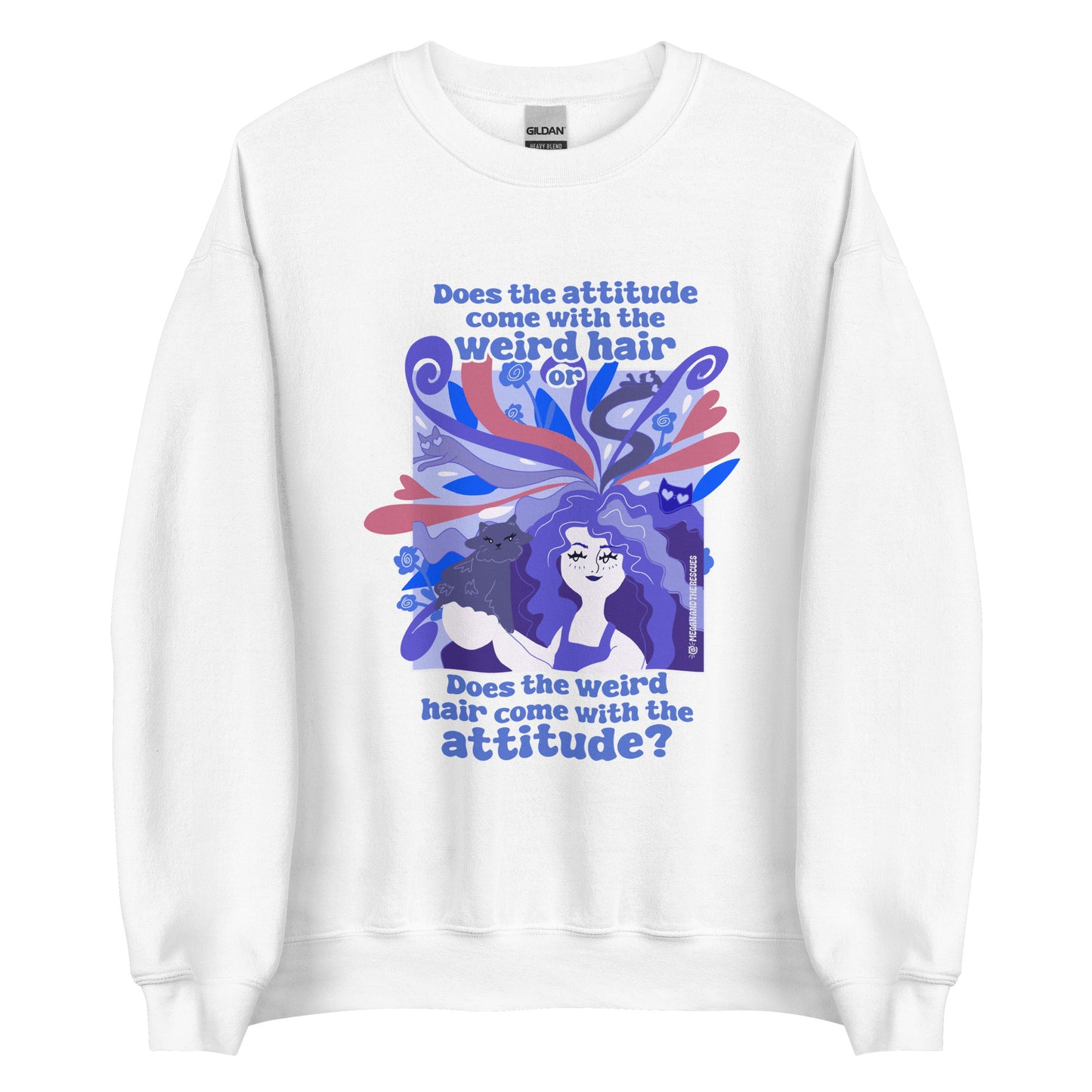 Weird Hair Attitude Dark Blue - Unisex Sweatshirt