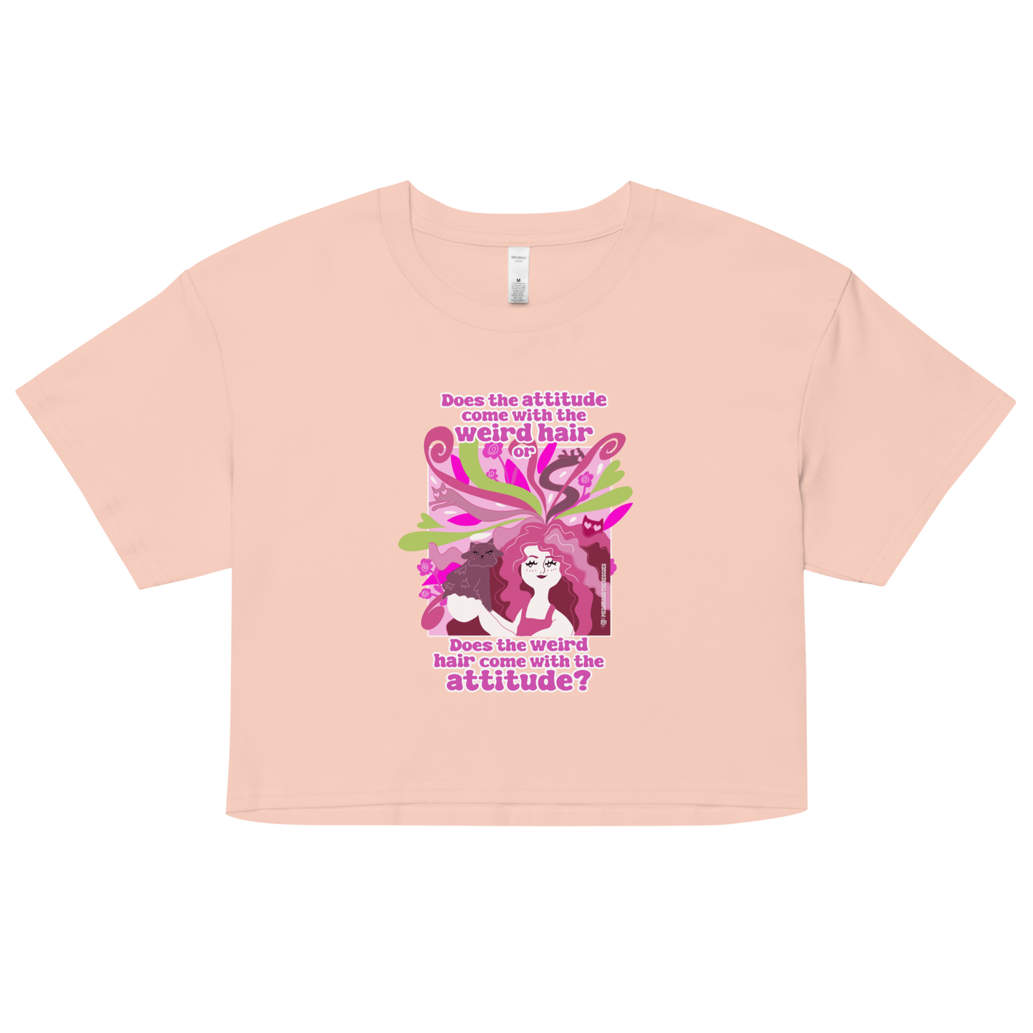 Weird Hair Attitude Pink - Women’s crop top
