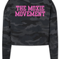 Moxie Women's Lightweight Crop Crewneck Sweatshirt - Black Camo