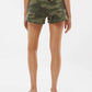 Moxie Women’S Lightweight California Wave Wash Fleece Shorts- Forest Heather Camo