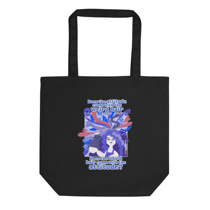 Weird Hair Attitude Dark Blue  - Eco Tote Bag