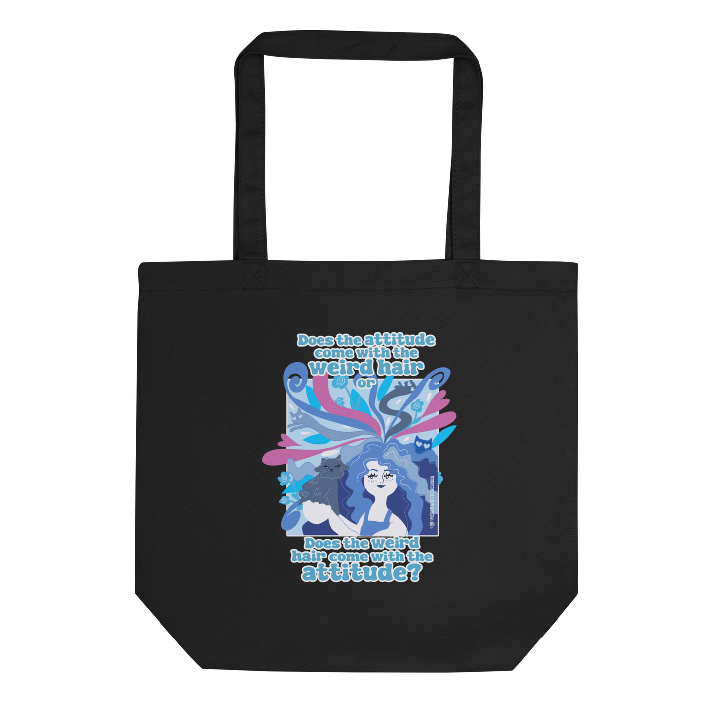 Weird Hair Attitude Blue - Eco Tote Bag