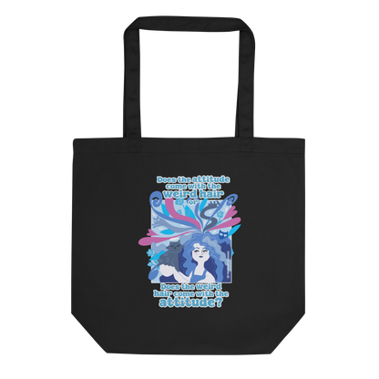 Weird Hair Attitude Blue - Eco Tote Bag