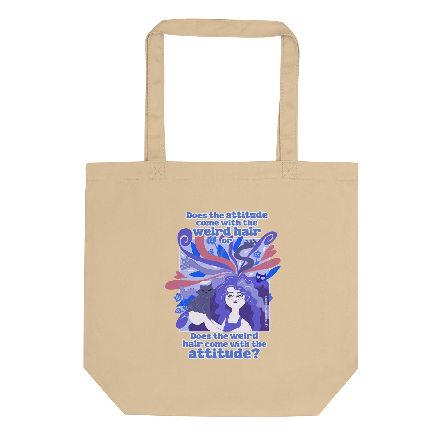 Weird Hair Attitude Dark Blue  - Eco Tote Bag