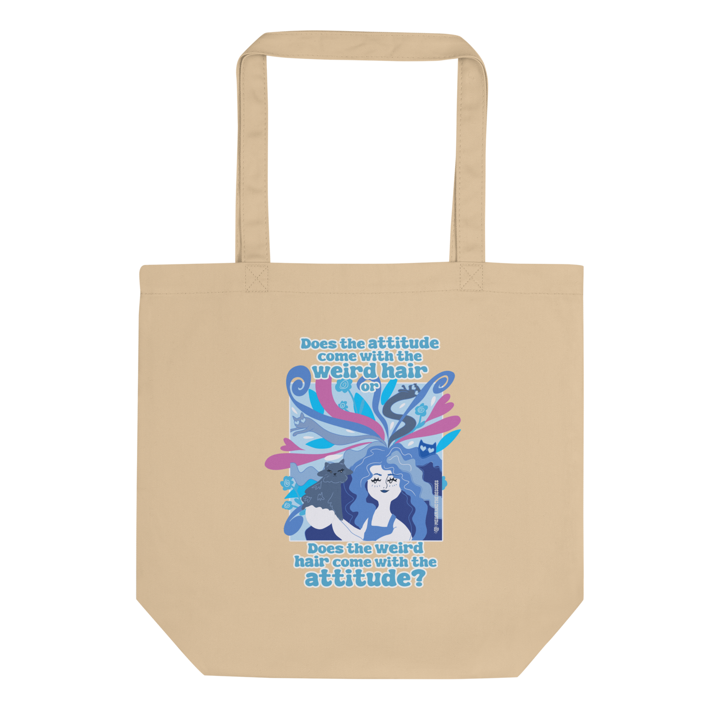 Weird Hair Attitude Blue - Eco Tote Bag