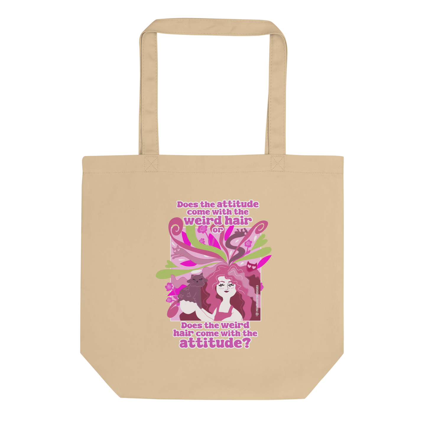 Weird Hair Attitude Pink - Eco Tote Bag