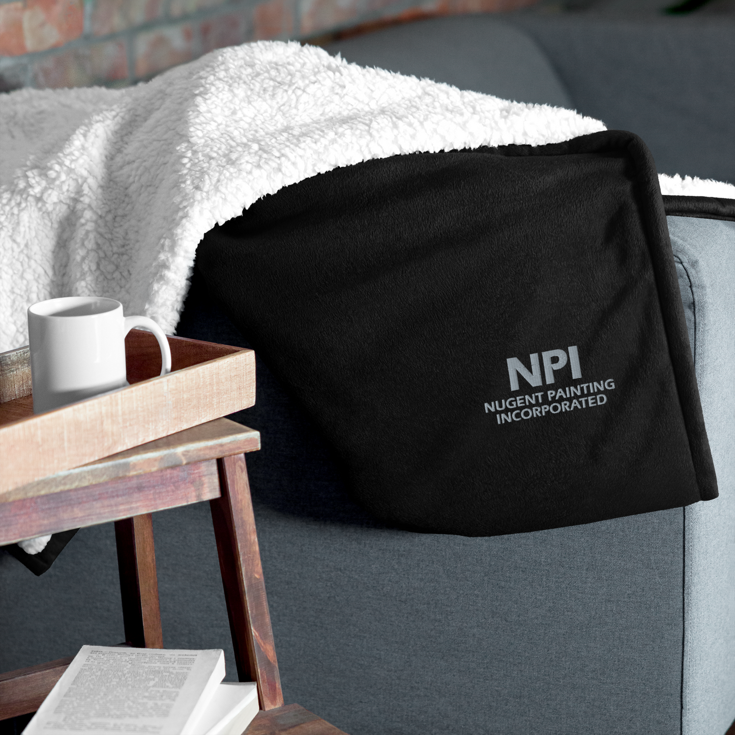 NPI TEXT - Premium sherpa blanket