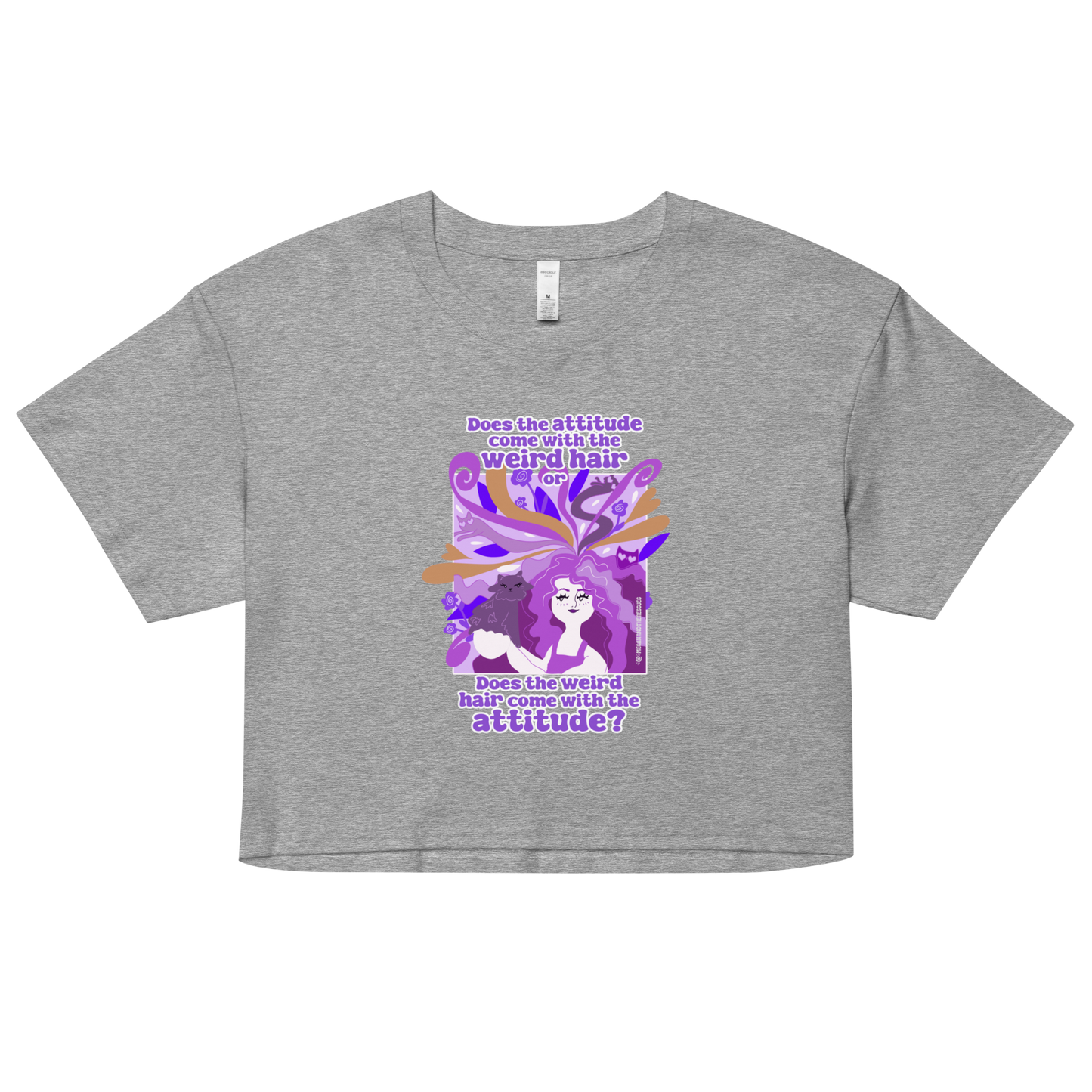 Weird Hair Attitude Purple - Women’s crop top