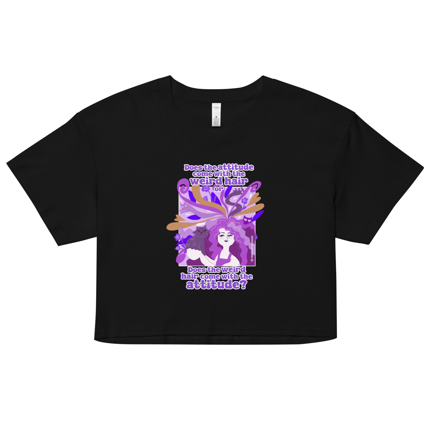 Weird Hair Attitude Purple - Women’s crop top