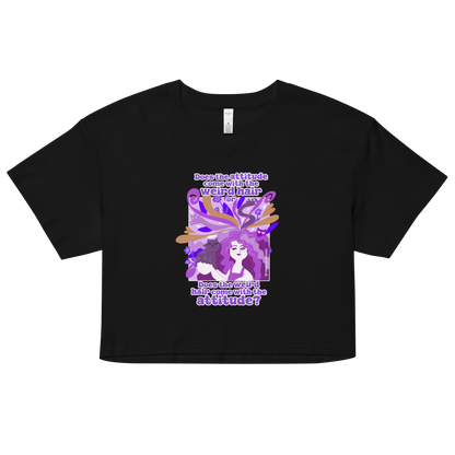 Weird Hair Attitude Purple - Women’s crop top