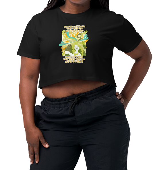 Weird Hair Attitude Green - Women’s crop top