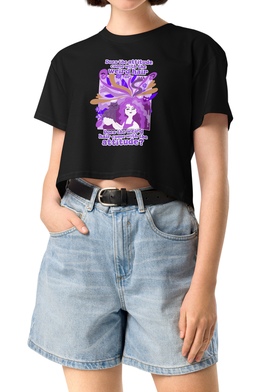 Weird Hair Attitude Purple - Women’s crop top