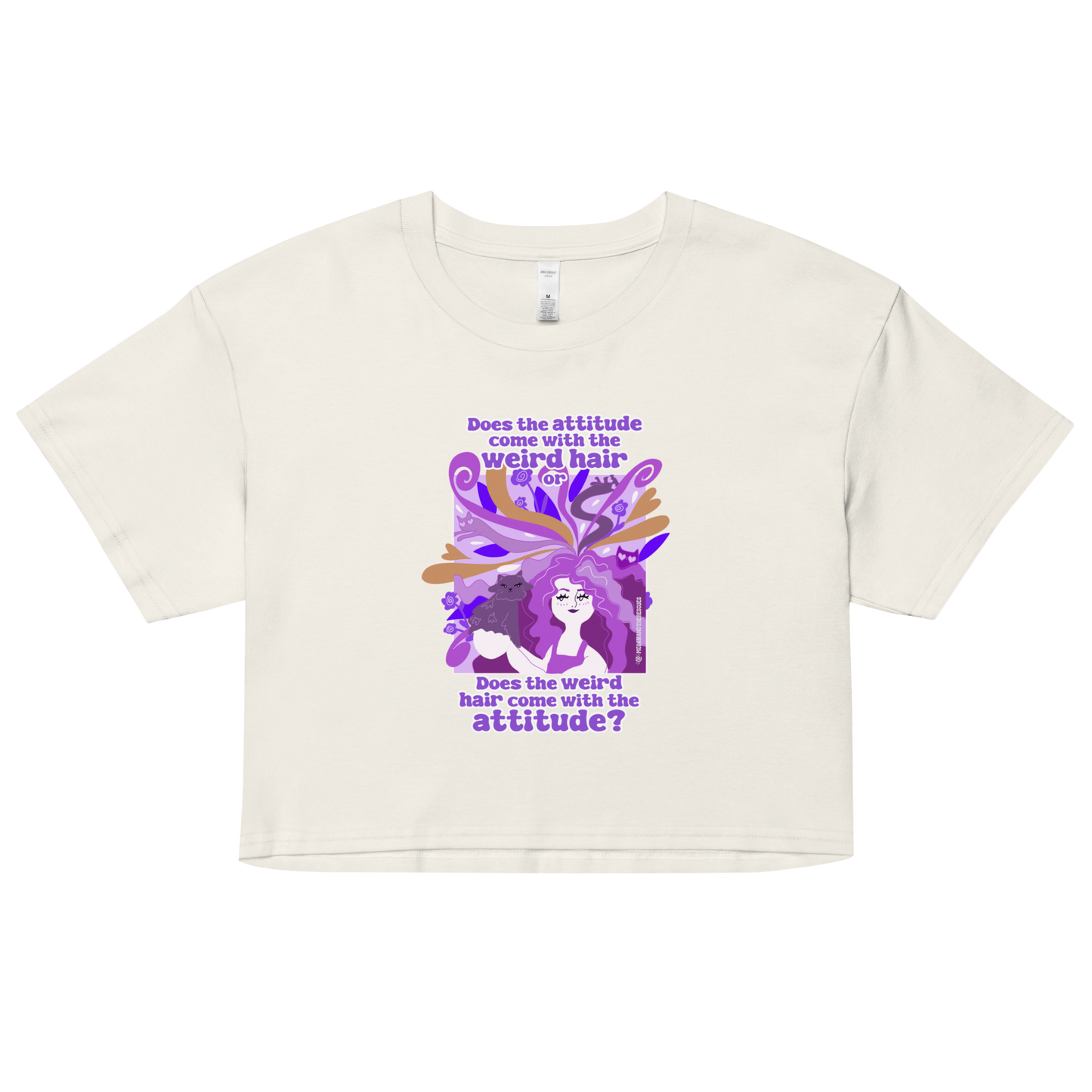 Weird Hair Attitude Purple - Women’s crop top