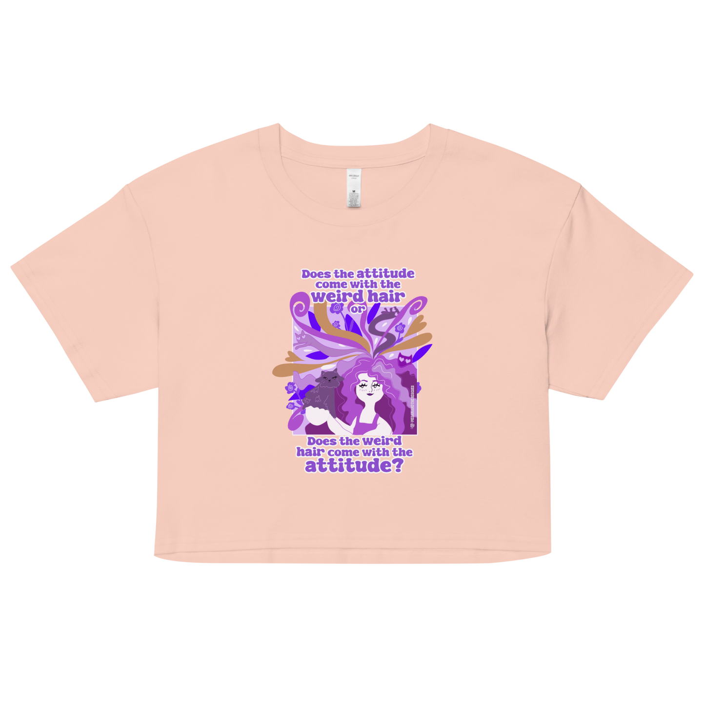 Weird Hair Attitude Purple - Women’s crop top