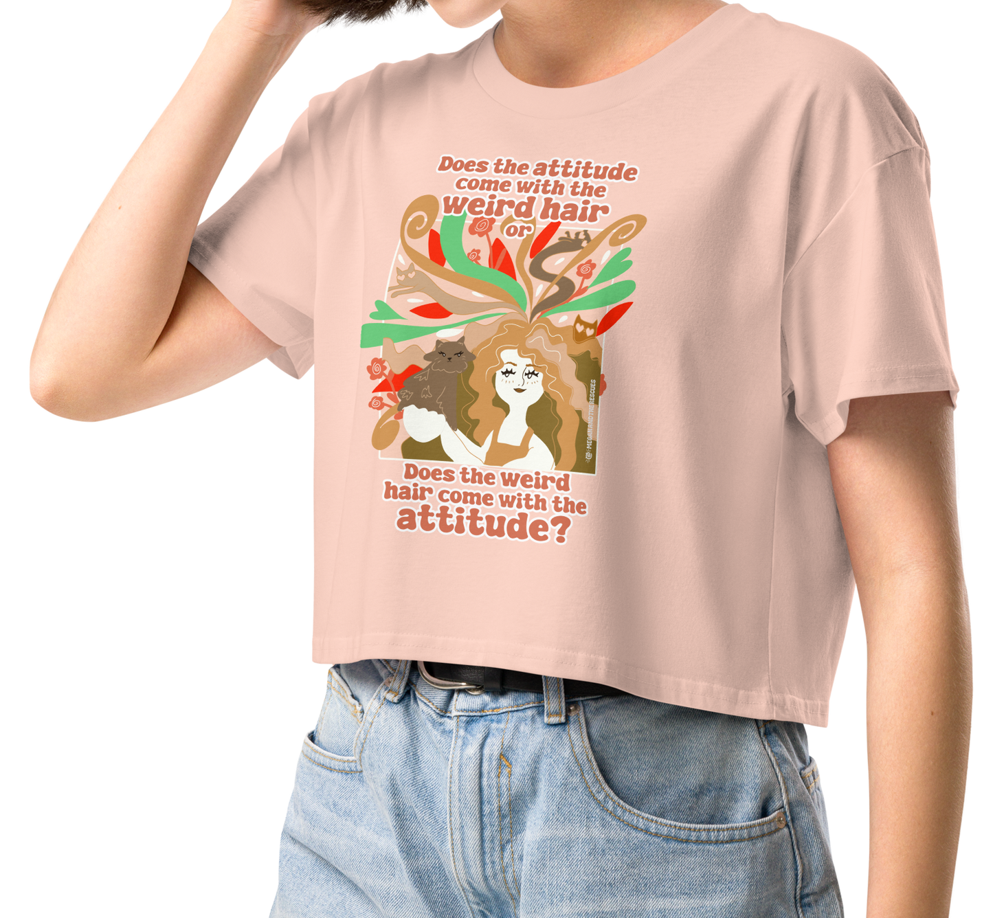 Weird Hair Attitude Ginger - Women’s crop top