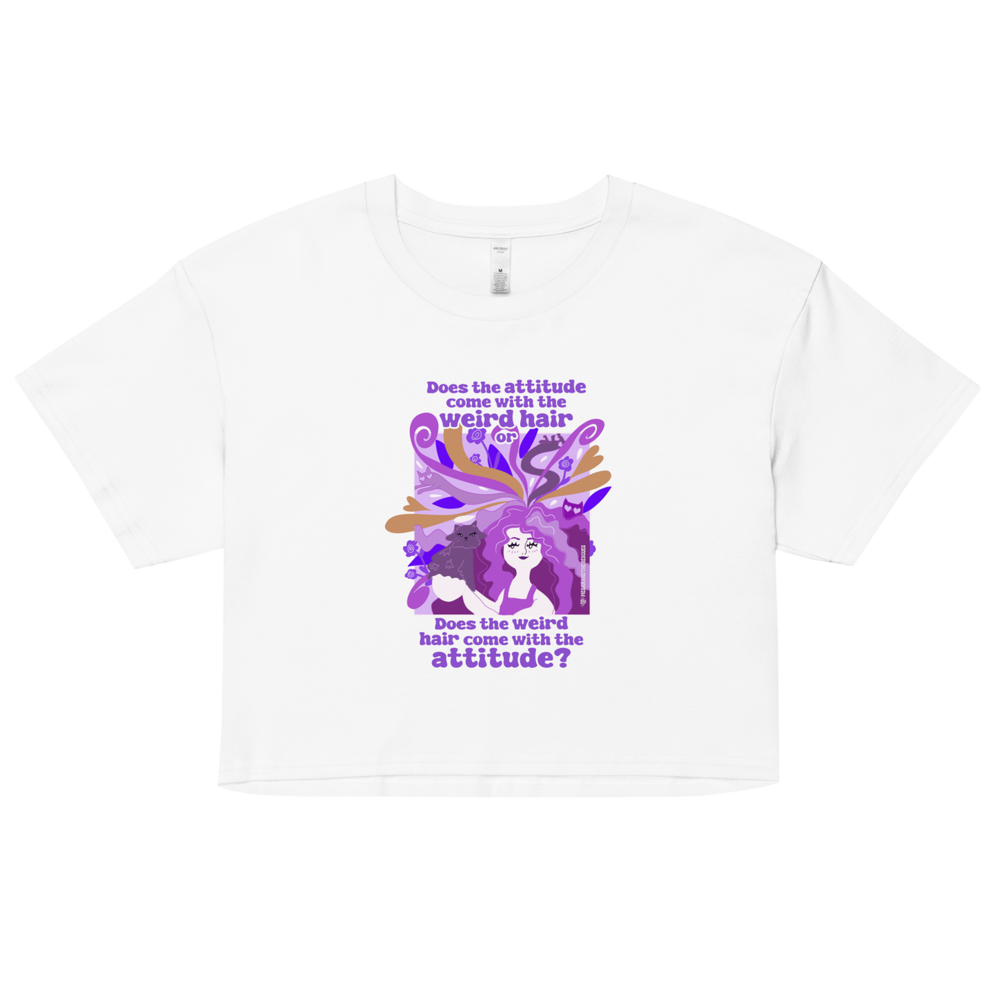 Weird Hair Attitude Purple - Women’s crop top